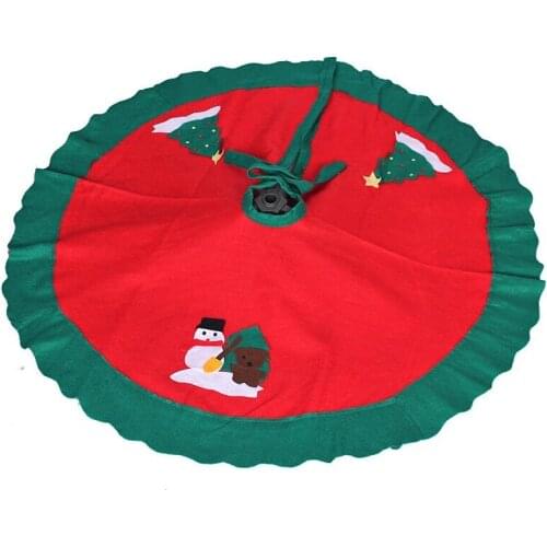 New Christmas Decoration Tree Skirt Diameter 60cm 90cm Tree Skirt Red Non-Woven Fabric Tree Skirt Christmas Tree Decorations