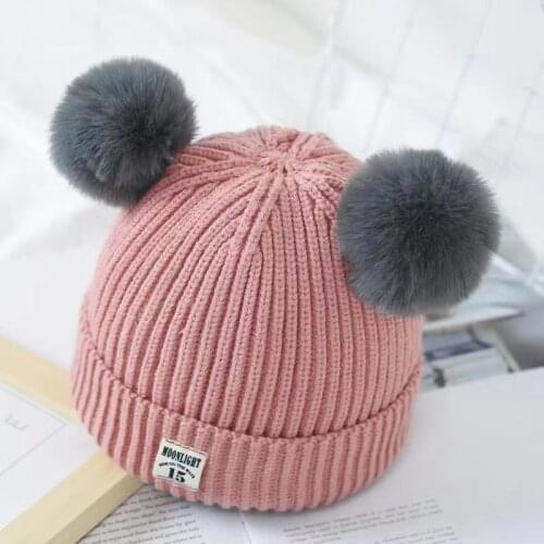 Winter Autumn Girls Boys Warm Casual Hats Newborn Knitting Caps Infant Woolen Children Lovely Beanie Infant Knitted Accessories