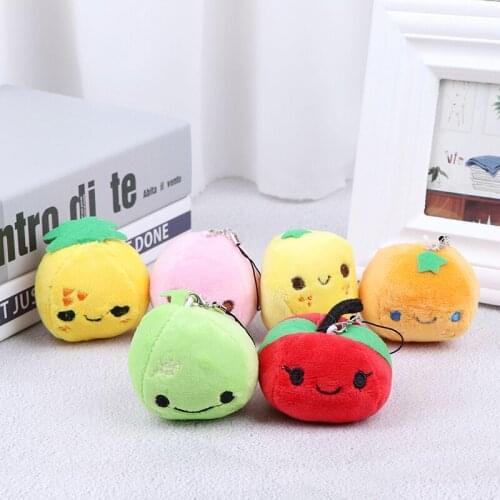 1PC Fruit Plush Toy Mini Cute Soft Stuffed Toy Keychain Small Pendant Kids Gift