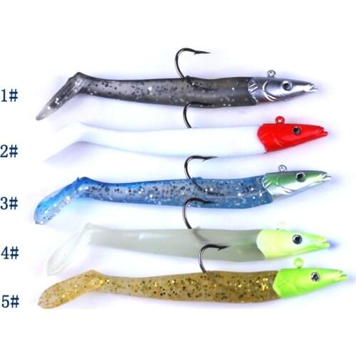 10pcs Lead Head Soft Fishing Lure 19g 11cm Silicone Baits Single Hook Hard Jig Bait Crap Swimbait Artificial Fishing Wobblers