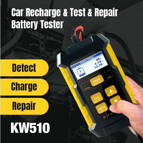 12V Car Battery Tester Automatic Car Battery Tester Repair Battery Chargers Wet Dry AGM Gel Lead Acid Car Repair Tool with LCD