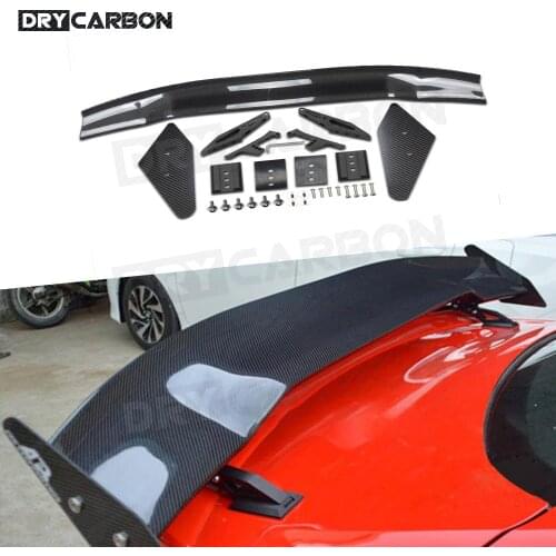 2Pcs/Set Carbon Fiber Rear Spoiler Wings for Ford Mustang Coupe 2015 2016 2017 2018 Car styling Lip Trunk Wing