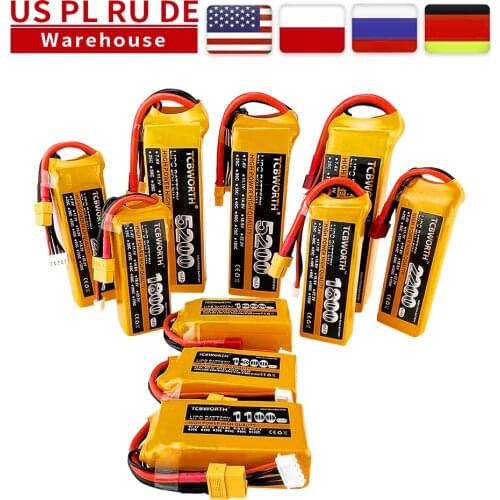 2PCS/Pack 3S RC Toy LiPo Battery 11.1V 1100 1800 2600 3500 4500 5200 6000mAh 30 40 60C For RC Airplane Drone Helicopter Car Boat