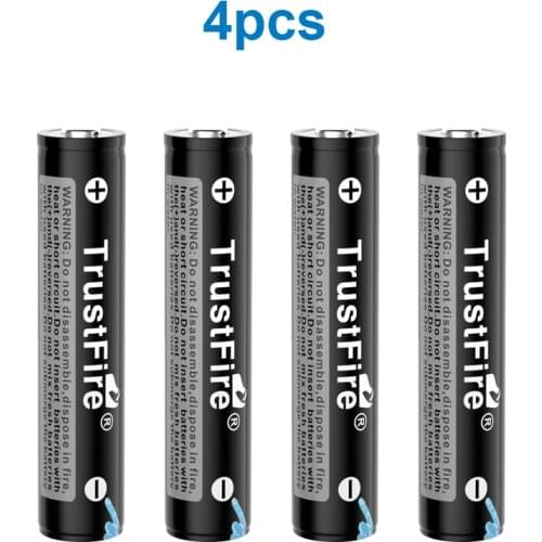 4 x Trustfire AAA 10440 Battery 3.7V 600Mah Rechargeable Nipple With Protection Lithium Ion Battery Cell For Family Device Toys