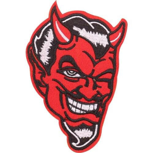 5PCS Punk Style Cartoon Demon Patches Iron on Embroidery Applique for Clothing Badges Patches DIY Apparel Accessories Hot Sell