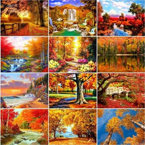 5D DIY Diamond Painting Landscape Rhinestone Picture Full Square/Round Diamond Embroidery Mosaic Picture Home Decoration Gift