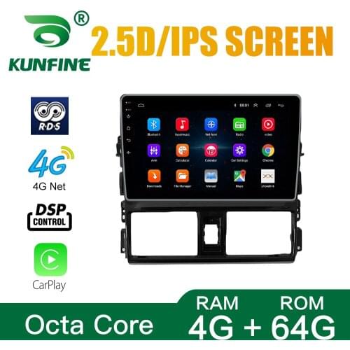 Car Radio For Toyota Vios/Yaris 2013-2016 Octa Core Android 10.0 Car DVD GPS Navigation Player Deckless Car Stereo Headunit