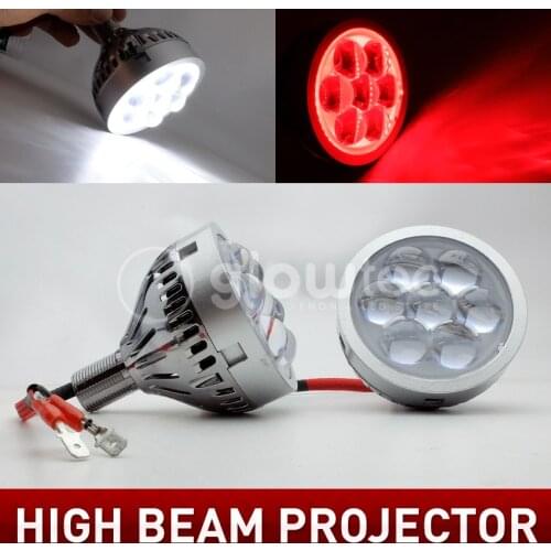 Car LED High Beam Far Shooting 3.0 inch Single Beam Projector Lens with Led Devil Eye for Headlight H7 9005/9006 etc