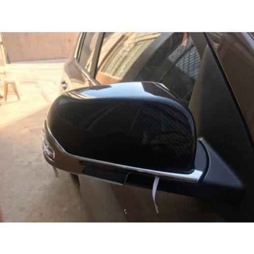 Silver/Carbon Fiber Style ABS Car Side Rearview Mirror Cover Trim Fit For Hyundai ix35 2018-2020