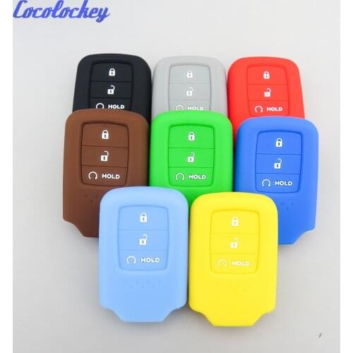 Cocolockey Silicone Key Fob Cover Case Shell for Honda CITY 2017 for Accord Vezel Civic Pilot CRV HRV JAZZ Remote Keyless Holder