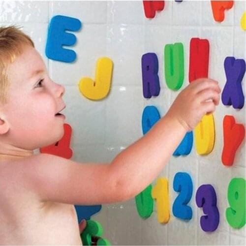 Kid Bath Paste Toy Russian Alphanumeric Letter Animal Puzzle Soft EVA Number Digital Water Early Educational Bathroom Baby Beach