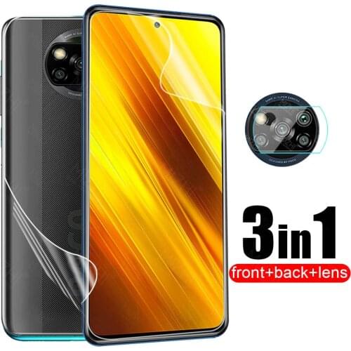 100D Hydrogel Soft Film For Xiaomi Poco X3 NFC X 3 PocoX3 Xiomi Pocophonex3 Back Screen Protector Camera Lens Glass