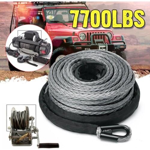 Hot Sale 15m Winch Rope ATV UTV High Strength Synthetic Winch Line Cable Rope Tow Cord With Sheath Gray