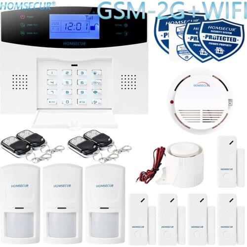 HOMSECUR Wireless&Wired WIFI SMS Autodial Home Alarm System+PIR+5*Door Sensor