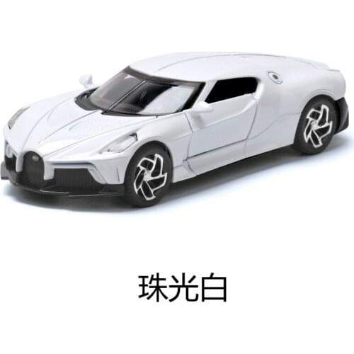 Boys toy 1/32 Bugatti La Voiture Noire Model Toy Sports Car Alloy Die Cast Pull Back Sound Light Supercar Toys Vehicle