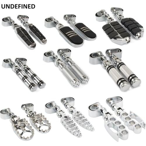 1-1 1/4" Motorcycle Highway Pegs Crash Bar Clamp Mount Engine Guard Foot pegs Footrest For Harley Sportster Softail Chopper