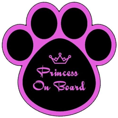 Creative Princess Crown Pet Footprint Car Stickers PVC Personality Fashion Auto Body Exquisite Waterproof Decal Decoration