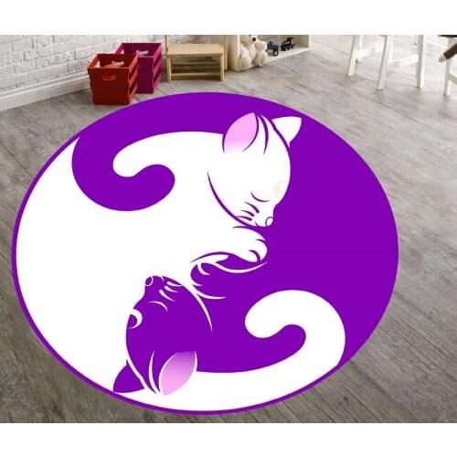 Yin Yang Luna And Artemis Sailor Patterned Round Carpet,Non Slip Floor Carpet,Kitchen Rug, teens Carpet,Corridor Rug, Area Rug
