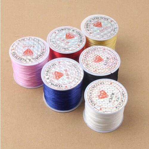 1Roll/50M 0.6MM Elastic Crystal Line Thread Nylon Rubber Stretchy Cord For Jewelry Making Beaded Accessories 12 Colors Choice