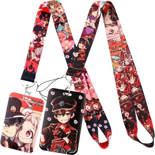 LT647 Japanese Anime Toilet-bound Hanako-kun Neck Strap Lanyards Keychain ID Card Pass Hang Rope Lariat Key Chain Key Ring