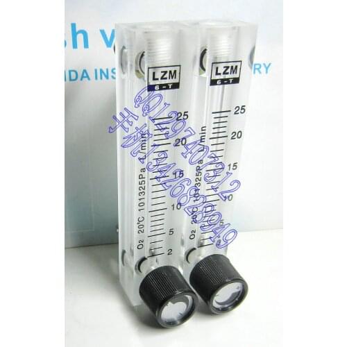 LZM-6T O2 adjustable oxygen flowmeter small square panel type oxygen flow meter 2~25L/min