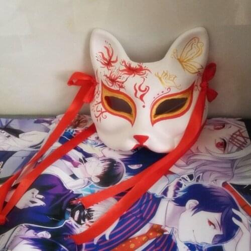 Demon Slayer: Kimetsu no Yaiba Cosplay Mask Japanese Private Fox Mask Hand-painted Cat Natsumes Book of Friends Pulp Fox Mask