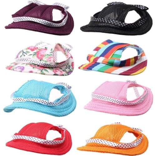 Cute Pet Dog Cat Cap Breathable Summer Sunhat Cloth Mesh Canvas Hat for Small Medium Dogs Cats Caps Pet Accessories
