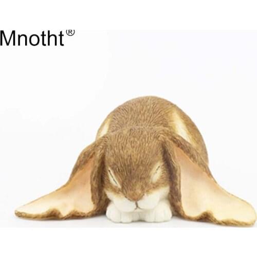 Mnotht 1/6 Rabbit Model Lovely Pet Animal Toys Resin Scene Accessory for Action Figure Ornaments Wedding Gifts Decoration