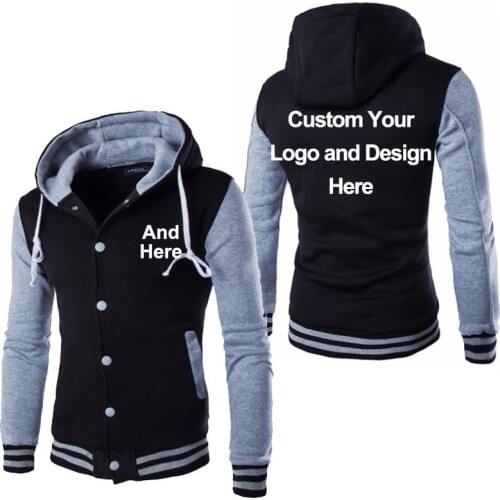 Custom Logo and Design Stylish Hoodie Mens Cosplay Hoodies Cool Slim Baseball Jacket Costume Coat