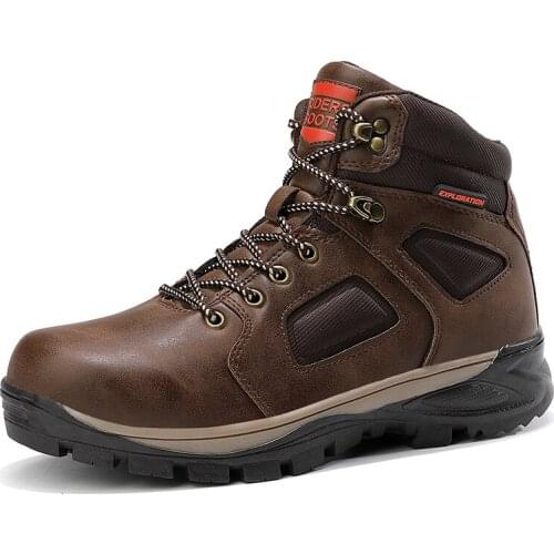 New Leather Winter Men Boots Waterproof Warm Fur Snow Boots Men Outdoor Winter Work Casual Shoes Military Combat Ankle Boots Men