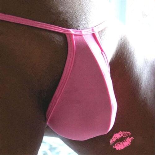 Mens U Convex Cock Penis Pouch Sexy Thongs and G-string Cotton Panties Mini Micro Bikini T-Back Underwear Lingerie Lovers Gay