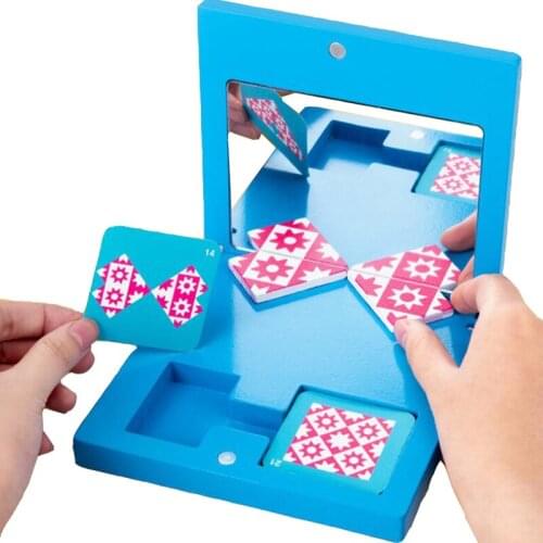 Montessori Educational Wooden Toys Mirror Imaging Puzzle Children Kids Education Sensory Toys Kindergarten Learning Didactic