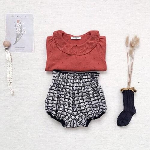 Autumn Kids Baby Girls Grid Short Pants 0-4Yrs Childrens Clothing Winter Casual Baby Girls Shorts Children Short Pants