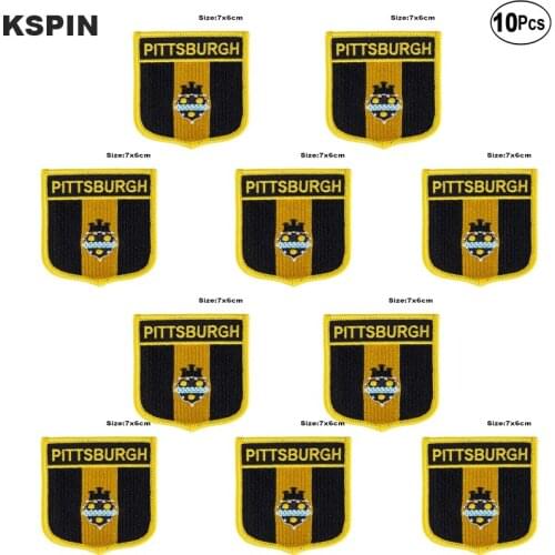 Pittsburgh Flag Embroidery Patches Iron on Saw on Transfer patches Sewing Applications for Clothes in Home&Garden