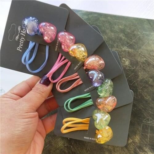 1PCS Cute Cartoon Bubble Heart Children Hair Ropes Elastic Rubber Hair Band Girls Hair Accessories Baby Headwear Kids Headdress