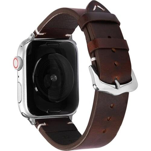 BEAFIRY Genuine Leather for Apple Watch Band 44mm 42mm 40mm 38mm Replacement Wristbands strap for iWatch SE Series 6 5 4 3