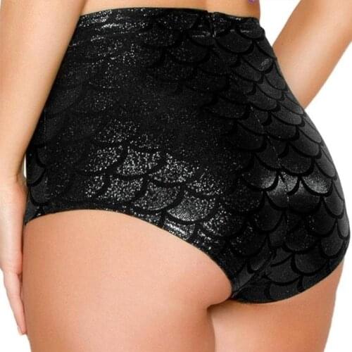 Sexy Sexy Lingerie Women High Waist Scale Mermaid Briefs Sexy Panties Shorts Underwear Black Red