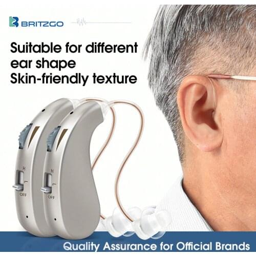 Britzgo Hearing Aids Rechargeable Digital Bha-203 for Hearing Loss Patient Elderly, Wear on both ears, 2pcs, 8 Grams