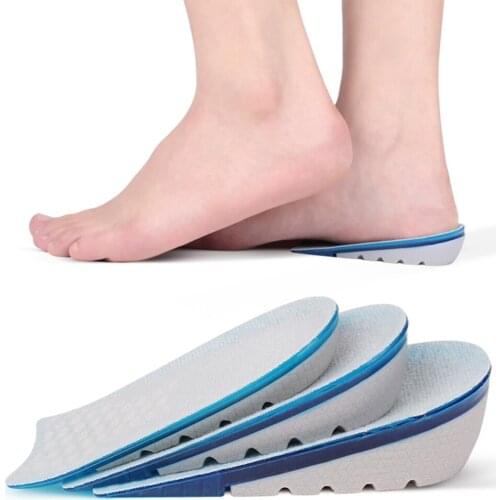 1 Pair Invisible Increasing Insoles Breathable Cushion 1cm 2cm 3cm Insole Deodorant Air Cushion Foot Skin Care Tool Half Insole