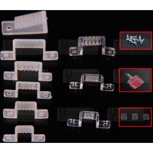 100pcs 12mm 18mm LED Strip Clips For 110V 220V 5050 2835 5054 LED Strip Plastic Buckle High Quality Flexible Accessories