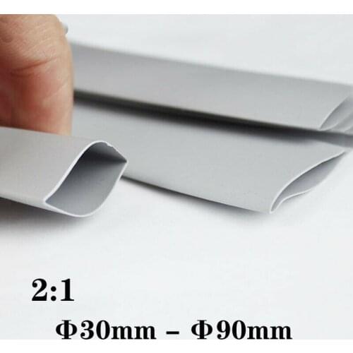 Grey Soft 2:1 Heat Shrink Tube Wire protective Cable Insulation Tubing Diameter30mm 35mm 40mm 45mm 50mm 60mm 70mm 80mm 90 mm