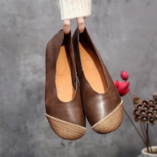 Tilocow 2020 New Womens Cow Leather Flats Shoes For Women Patchwork Shallow Casual Shoes Woman Solid Slip On Loafers Sneakers