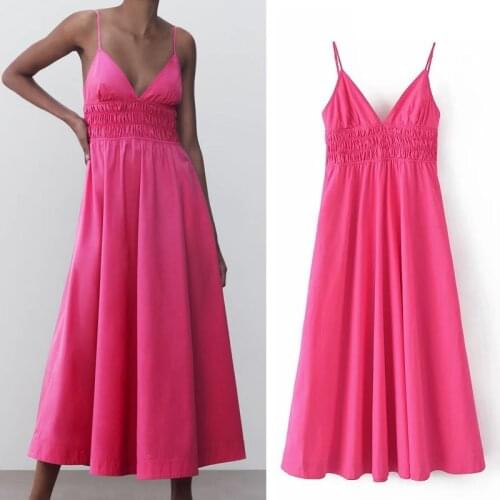 TRAF Pink Summer Dresses