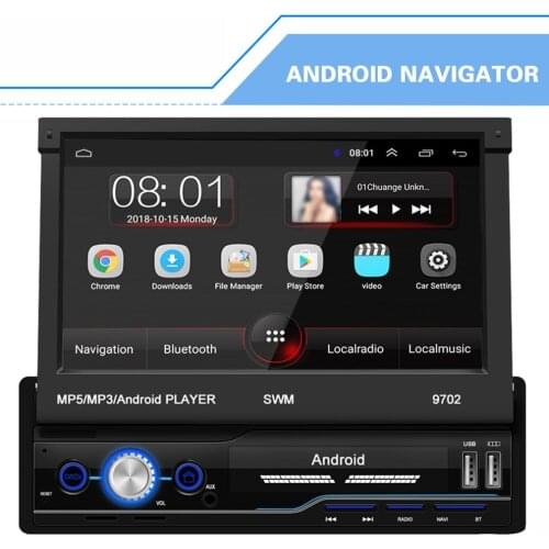 Wifi 7 inch Android 8.1 GPS Car Radio Stereo Player HD 1080P Touch Screen Multimedia Player with GPS FM Dual USB Rear View