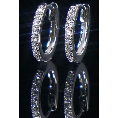 BOEYCJR S925 D color VVS1 Moissanite Hoop Earrings Cross Earrings for Women Fine Jewelry