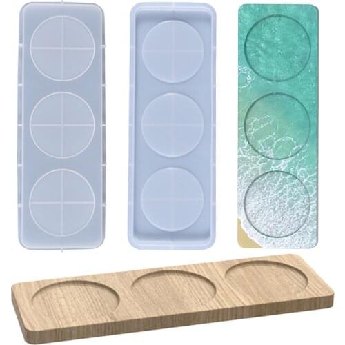 1Pc New Durable DIY Resin Epoxy Mold Wine Bottle Wine Glass Tray Holder Silicone Mold For Family Party Drink Coaster