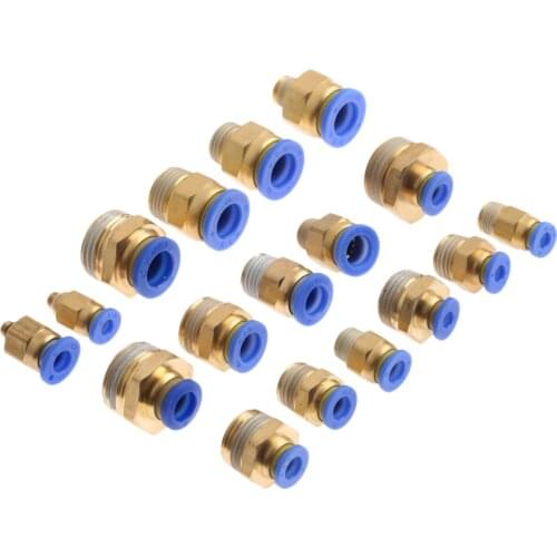1Pc Pneumatic Male Thread Straight Connector Push In Fitting for Air Water Pipe Tube & Hose 4-10mm Brass Quick Joint Connector