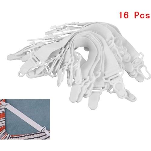 16 Pcs Bed Sheet Nylon Fasteners Clip Mattress Cover Elastic Grippers -15