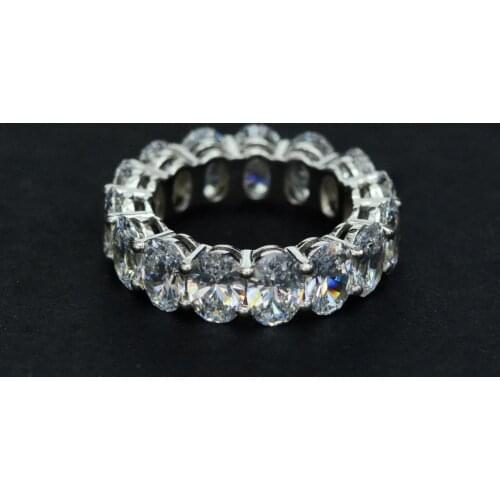 2021 Eternity Oval cut Moissanite Diamond Ring 100% Real 925 sterling silver Engagement Wedding band Rings for Women Jewelry