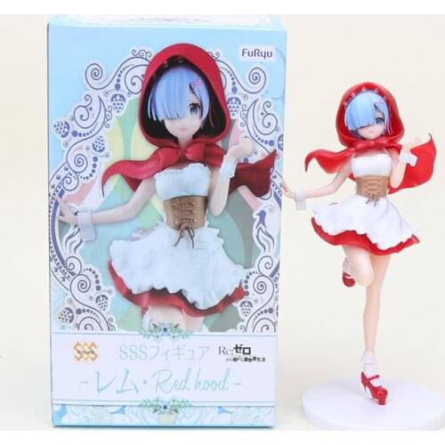 22cm Anime Re:Life in a different world from zero Rem Red Hood Ver. PVC Action Figure Collectible Model Toys Doll